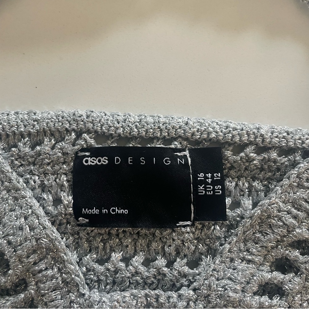 ASOS Crochet Bralette in Metallic Yarn Silver - Picture 4 of 5